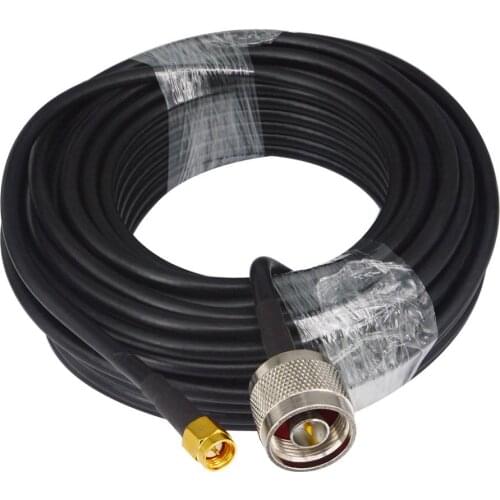 49ft Antenna Extension SMA Male Plug to N Male Jack Cable crimp Jumper RG58 15M