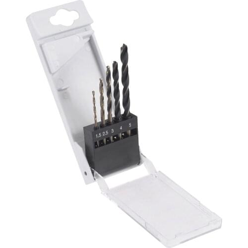 Uxcell HSS 6542 Cobalt Jobber Twist Drill Bit Set for Stainless Steel 1.5mm - 5mm 5 Pcs