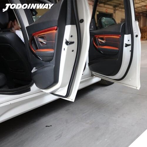 Car Interior Doors Panel LED Decorative Trims Light with Blue and Orange Colors Atmosphere Lights for BMW 3 Series F30 2012 2018