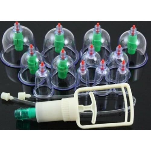 Cupping massage health 12pcs Pvc Vacuum Cupping Cups Home Use Medical Body Massage Relaxation Magnets Therapy Acupressure