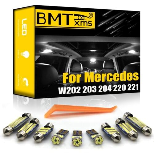 BMTxms Canbus For Mercedes Benz MB C E S M Class W202 W203 W204 W210 W211 W212 W220 W221 Car LED Interior Dome Door Light Kit