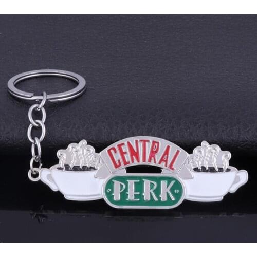 RJ Movie Friends Central Park Keychain Coffee Shop Logo Keyring Car Purse Jewelry Accessories Gift