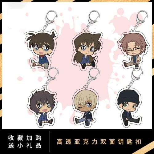 Anime Detective Conan Case Closed Furuya Rei Acrylic Keyring Cartoon Keychain Cosplay Toy Pendant School Bag Itabag Xmas Gifts