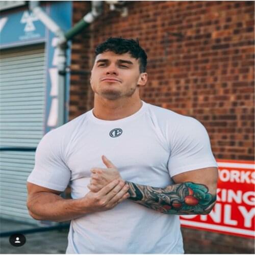 New Man Fashion Short Sleeve T Shirt Men Fitness Bodybuilding Summer High Quality Tshirt Top Tees New Brand Clothes 2021