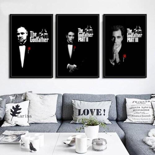 The Godfather Classic Movie Series Marlon Brando Al Pacino Canvas Painting Poster Artwork for Living Room Home Bedroom Decor