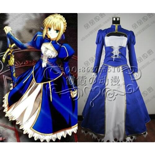 Anime Fate stay night saber King Arthur Cosplay Costume school Dress Uniform Cosplay Female Halloween women top skirt sets