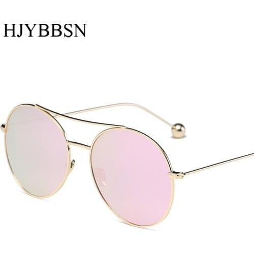 Round Sunglasses Women Fashion Brand Designer Classic Sun Glasses Rose Gold Sun Glasses for women Men UV400 Rayed Mirror Female