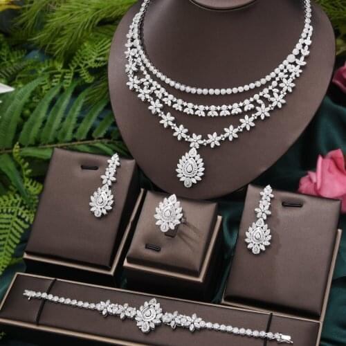 Missvikki Luxury Bohemia Italy Saudi Arabia Jewelry Set For Noble Women Wedding Party Zircon Crystal Dubai Bridal Jewelry Set