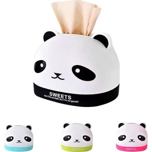Fashion Panda Cartoon Box Tissue Box Desktop Paper Tube Household Paper Towel Napkin Box 16.5*14.5*11cm