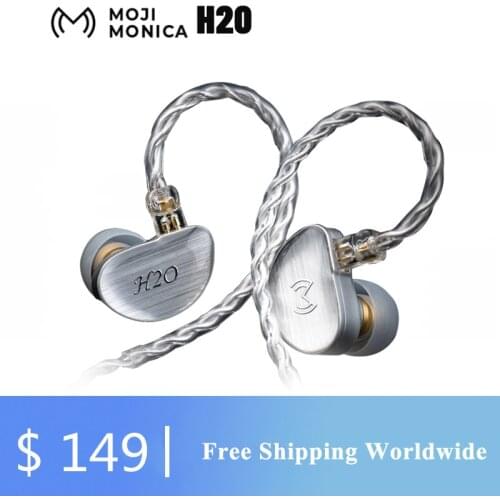 Moji Monica H20 Liquid Silica Gel DD+2BA HiFi Customized Music Monitor Studio Audiophile Musician 2Pin 0.78mm Earphones Earbuds