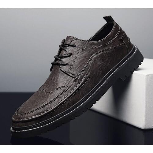 Mens Casual Shoes Trend Wild Fashion Mens Shoes Low To Help Thick-soled Shoes Men Leather Shoes Men Zapatos De Hombre