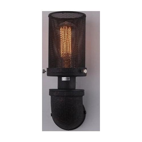Industrial Water Pipe Lamp Loft Style Edison Wall Sconce Metal Mesh Vintage Wall Light Fixtures Home Decor Indoor Lighting