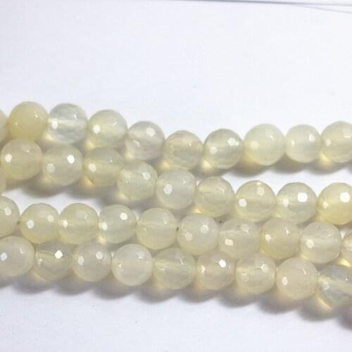 Natural white agat stone carnelian onyx 6mm 8mm 10mm 12mm classical faceted round loose beads diy jewelry 15 inches A19
