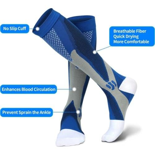 New Sports Running Compression Socks Stockings 20-30 mmhg Men Women Sports Socks for Marathon Cycling Football Varicose Veins