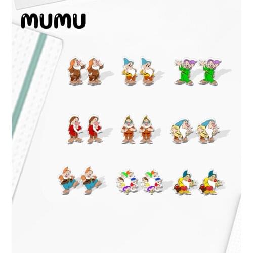 2021 New Seven Dwarfs Stud Earring Funny Epoxy Jewelry Resin Acrylic Earrings Handmade Gifts Fan