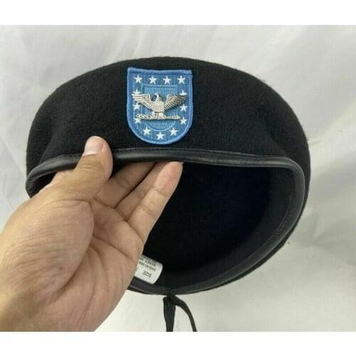 New US Army Infantry Regiment Black wool Beret Colonel Eagle Insignia Military Hat Military Cap