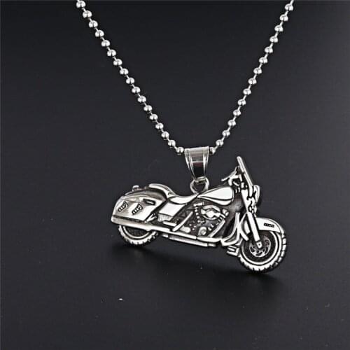 Necklace men stainless steel hip hop Glamour Moto locomotive pendant necklace chain mens necklace jewelry for male Accessories