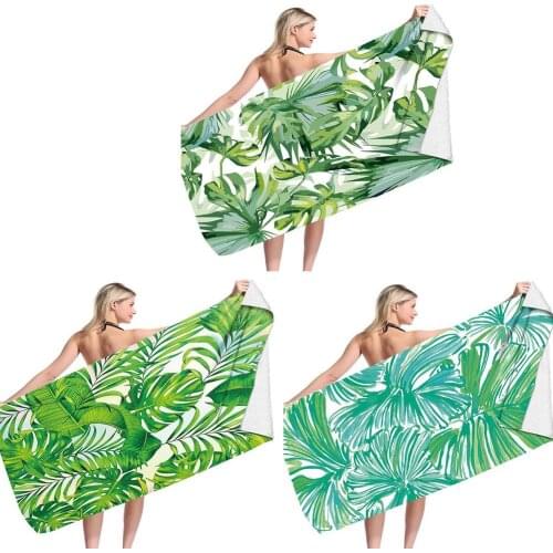 Sand Free Quick Dry Beach Towel Microfiber Bath Towels Beach Cushion Swimming Tropical Plants Beach Towels Travel Blanket