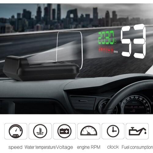 OBD2 Hud Head-Up Display On-board Computer Gauges Projection Digital Car Speedometer Fuel Mileage Auto Electronics Accessories