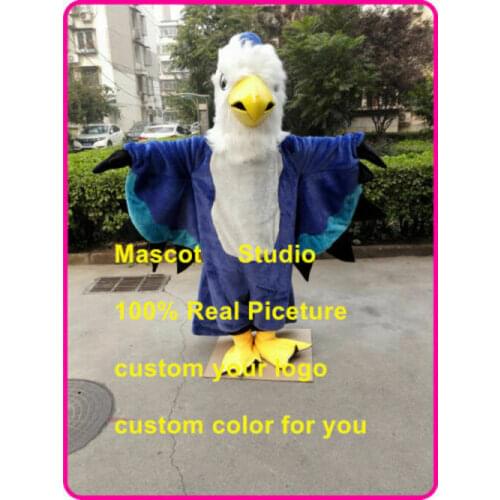 Blue Fursuit Hawk Mascot Costume Fancy Cosplay Suit Animal Plush Doll Outfit Adult Shows for Christmas Party Game Carnival