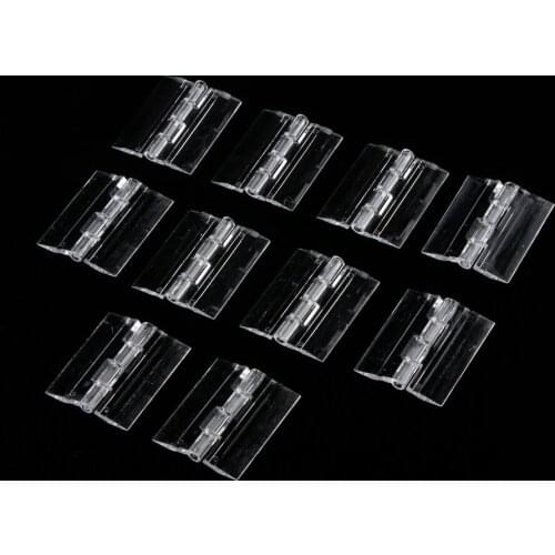 Pack Of 10 Clear Acrylic Piano Door Continuous Hinges 45x38mm Plexigalss