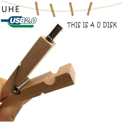 USB flash drive pendrive wooden clamp memory stick real capacity external storage pen drive 4GB 8GB 16GB 32GB 64GB usb stick