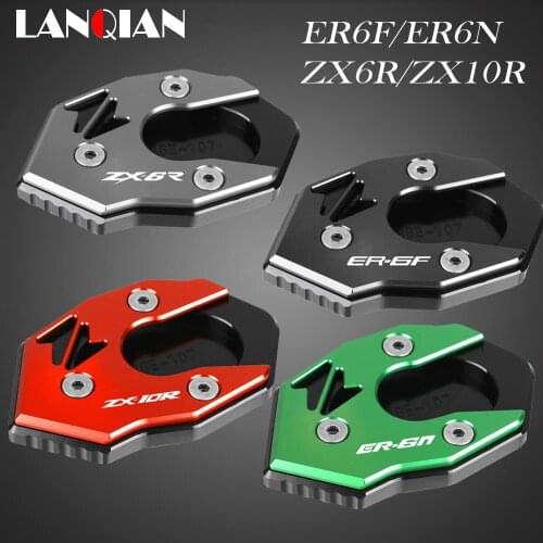 Motor Side Stand Enlarger Kickstand Enlarge Plate For Kawasaki ER-6F ER-6N ER6F ER6N 2011-2014 ZX6R ZX10R ZX-6R ZX-10R 2008-2020