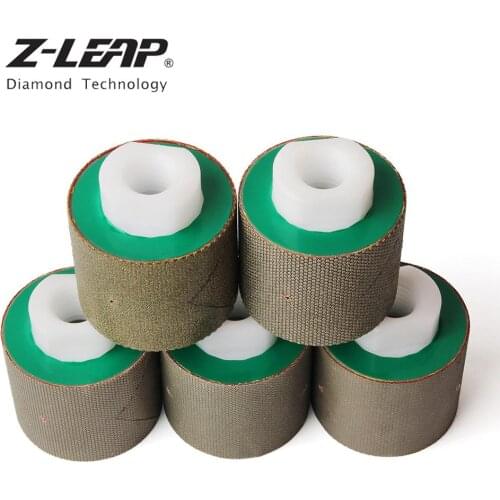 Z-LEAP 2" 5 Pcs/Set Diamond Drum Wheel Wet Use Electroplated Grinding Tool Granite Marble Concrete Glass Useful Abrasive Wheel