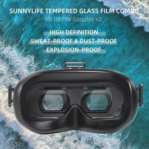 4PCS Dust-proof Tempered Glass Film Combo for DJI FPV Goggles V2 Protector Film for DJI FPV Drone Combo Accessories