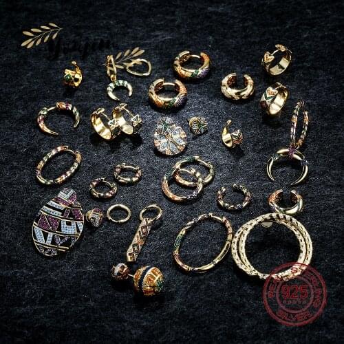 New Womens Zircon 925 Silver Earrings Ear Clips Earrings Light Luxury Fashion Tribe Monaco Exquisite Jewelry Gifts