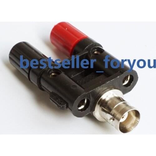 1Pcs Connector BNC Female To Two Dual 4mm Banana Binding Post Jack Connector Adapter