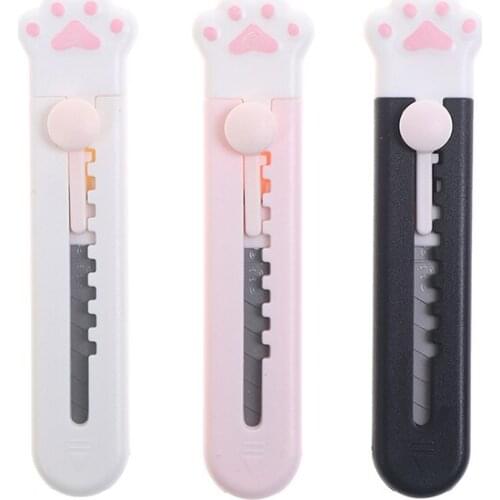 1Pc Leuke Kat Klauw Mini Draagbare Mes Hand Gemaakt Papier Mes Briefpapier 3color hotsale