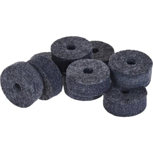 10pcs Cymbal Felt Washer Felts Crash Cymbal Clutch Felt Drum Set Cymbal Stand Felt Washer Medium Size Gray