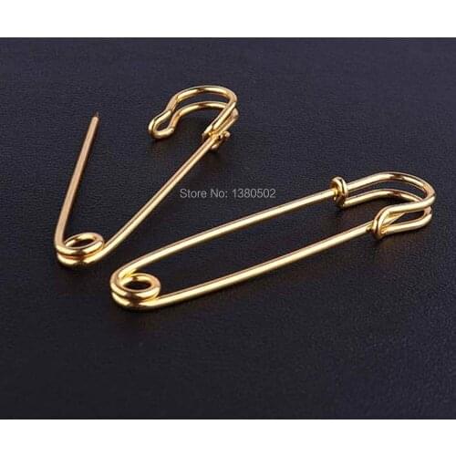 10pcs /lot silver and gold color safety pins 75*15mm Brooch Pins Sewing Knitting Stitch Holder