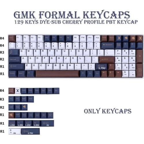 129 Keys DYE-SUB Cherry Profile PBT Keycap GMK FORMAL KeyCaps For Cherry MX Switch Mechanical Keyboard Anne Pro 2/GK61