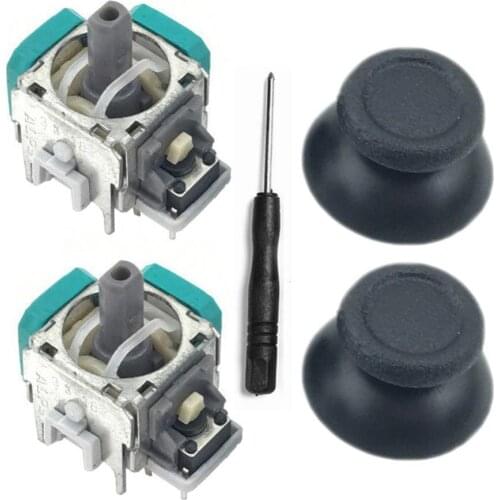 2Pcs Analog Thumb Joystick Repair Parts Dualshocks Replacement For Sony PS4/PS4 4/PS4 Slim/PS4 Pro