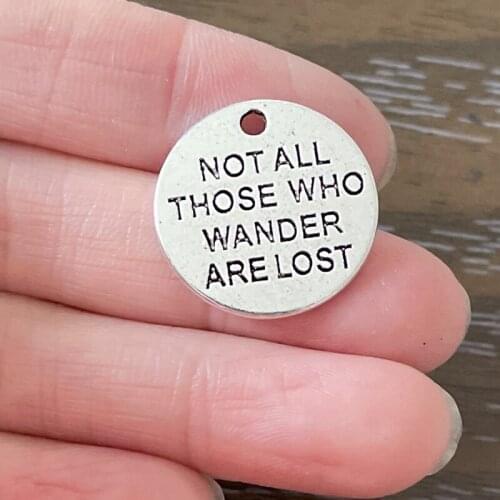 8PCS Zinc Alloy Letter Engraved Inspiration Pendant Charm For Bracelet Necklace Earrings Bookmarks Key Chains DIY Jewelry Making