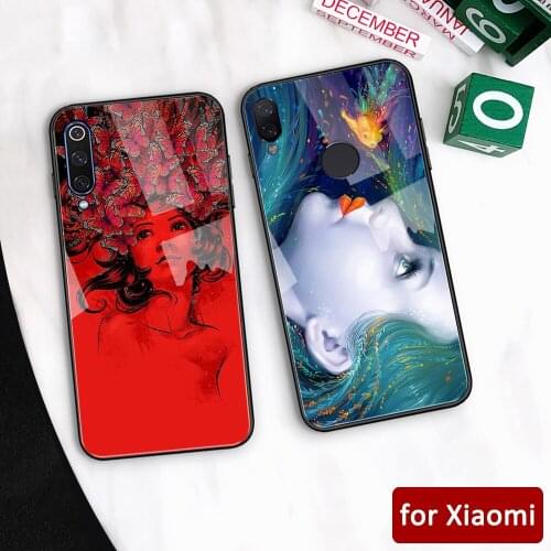 Redmi K20 case glass back cover for xiaomi note 7 case for Xiaomi mi 5 5s 6 6x Redmi Note 5 6 7 Mi Max 3 Mi play K20 pro