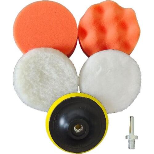 6Pcs 4inch Car Polishing Waxing Sponge Wheel Polishing Disc Kit Set Sponge Disc Pad For Car Polisher Polishing Buffing Auto