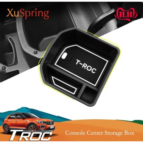 For VW T-Roc Troc 2017-2020 Car Console Armrest Storage Box Container Refit Accessories Interior Decoration Styling