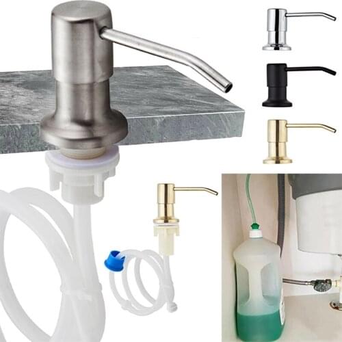 304 Stainless Steel Kitchen Sink Soap Dispenser, Extension Tube Pump Head, Detergent-free Presser, Kitchen Sink Replacement Kit