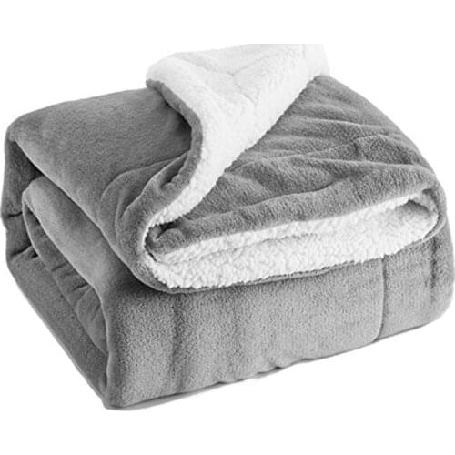 Sherpa Flannel Fleece Reversible Blanket Extra Soft Plush Throw Size Fuzzy Quilts for Sofa Bed Couch