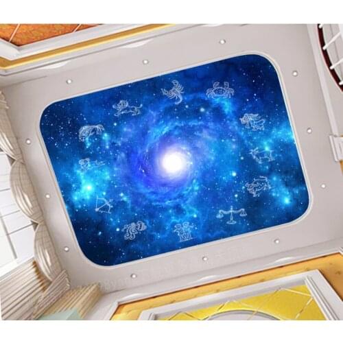 Custom 3D Photo Wallpaper ceilings Starry sky twelve constellation starry sky ceilings painting