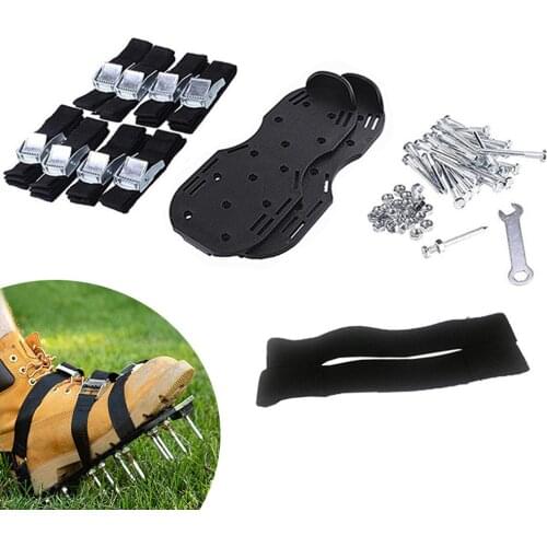 Lawn Aerator Shoes 2 Adjustable Straps Spiked Sandals Shoes Grass Aerating Spike Sandals for Aerating Lawn Soil Yard Grass