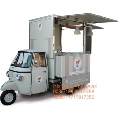 Hot Sale New Detachable Cabin Cargo Tricycle Piaggio Food Truck Ape 3 Wheeler
