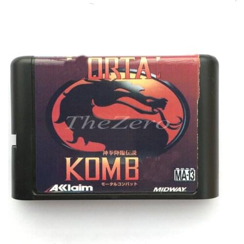 Kmbt Mortal EU/JAP Shell for 16 bit Game Card for Genesis System for Sega Mega Drive