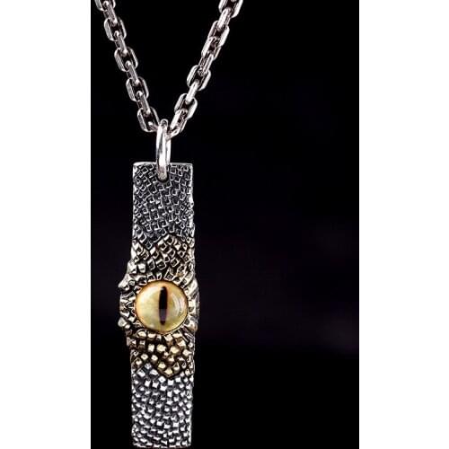 Manufacturers direct S925 sterling silver jewelry Thai silver Seiko personality unisex open tiger eye pendant