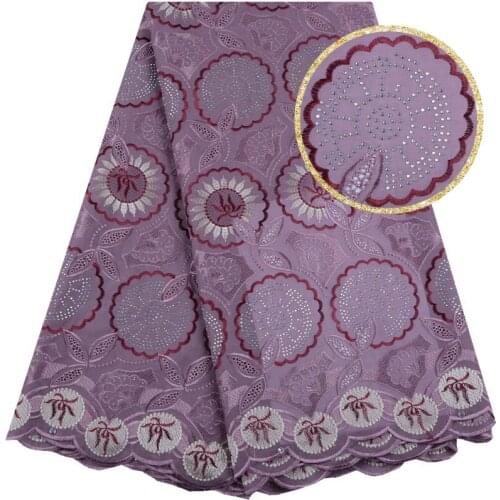 Hot Sale African Cotton Swiss Voile Lace Fabric High Quality With Stones Swiss Voile Lace In Switzerland For Man And Women F1538