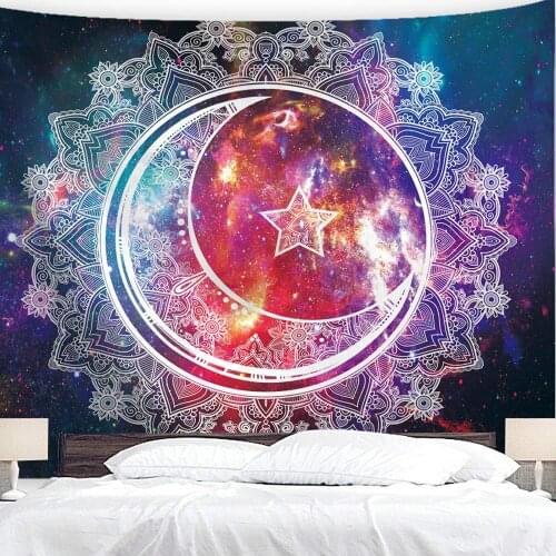 Mandala Polyester 180 x 230cm Square Wall Hanging Unreal Art Tapestry Home Living Room Bedroom Bedside Decorative Fabric