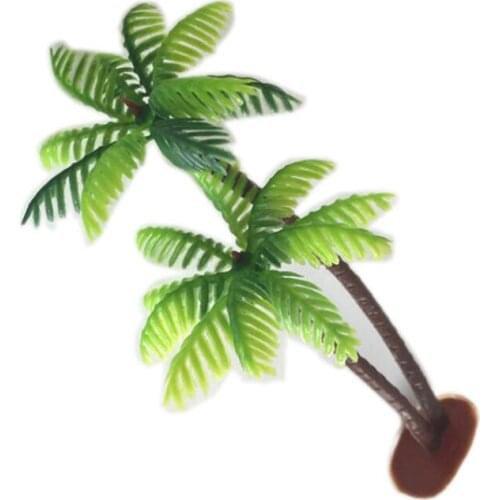 Plastic Coconut Palm Tree Miniature Leaf Fake Plant Pots Bonsai Craft Micro Landscape Artificial Plants Para Decoration